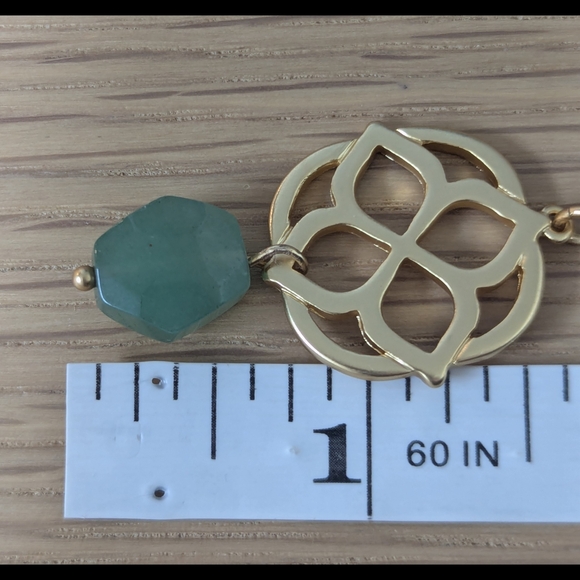 Aventurine Clover Pendant Necklace • Black Vegan Leather Cord Statement Necklace - Picture 6 of 6